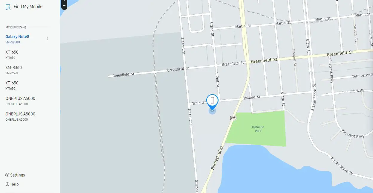 Samsungs hitta min mobil hittar min telefon på en karta