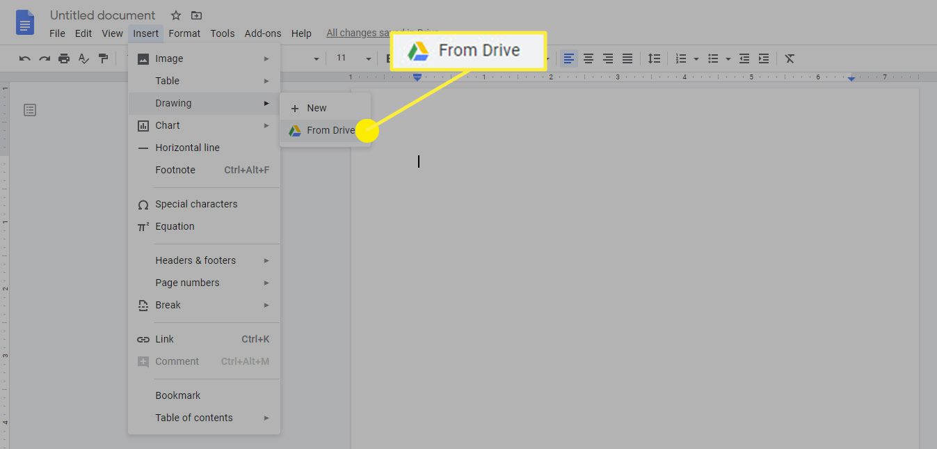 Alternativet att infoga en ritning i Google Docs från Good Drive.