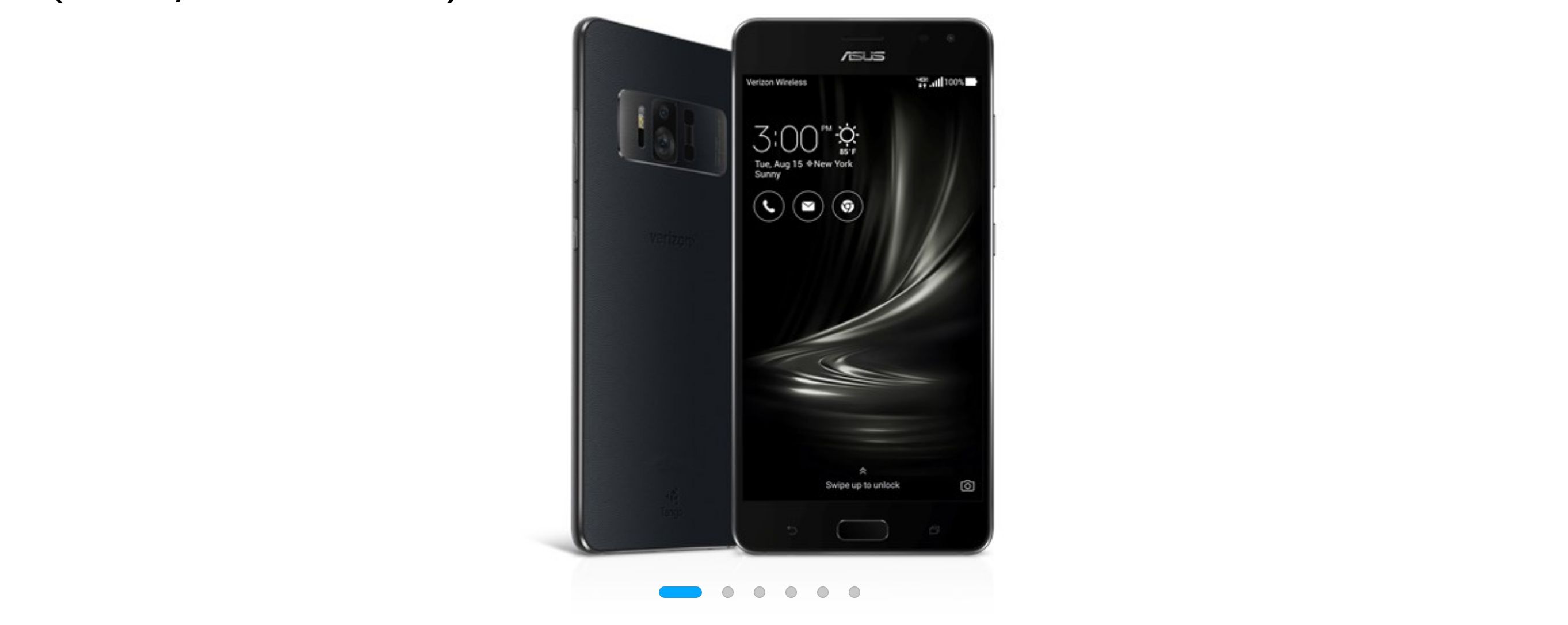 Asus ZenFone AR i svart, framifrån och bakifrån