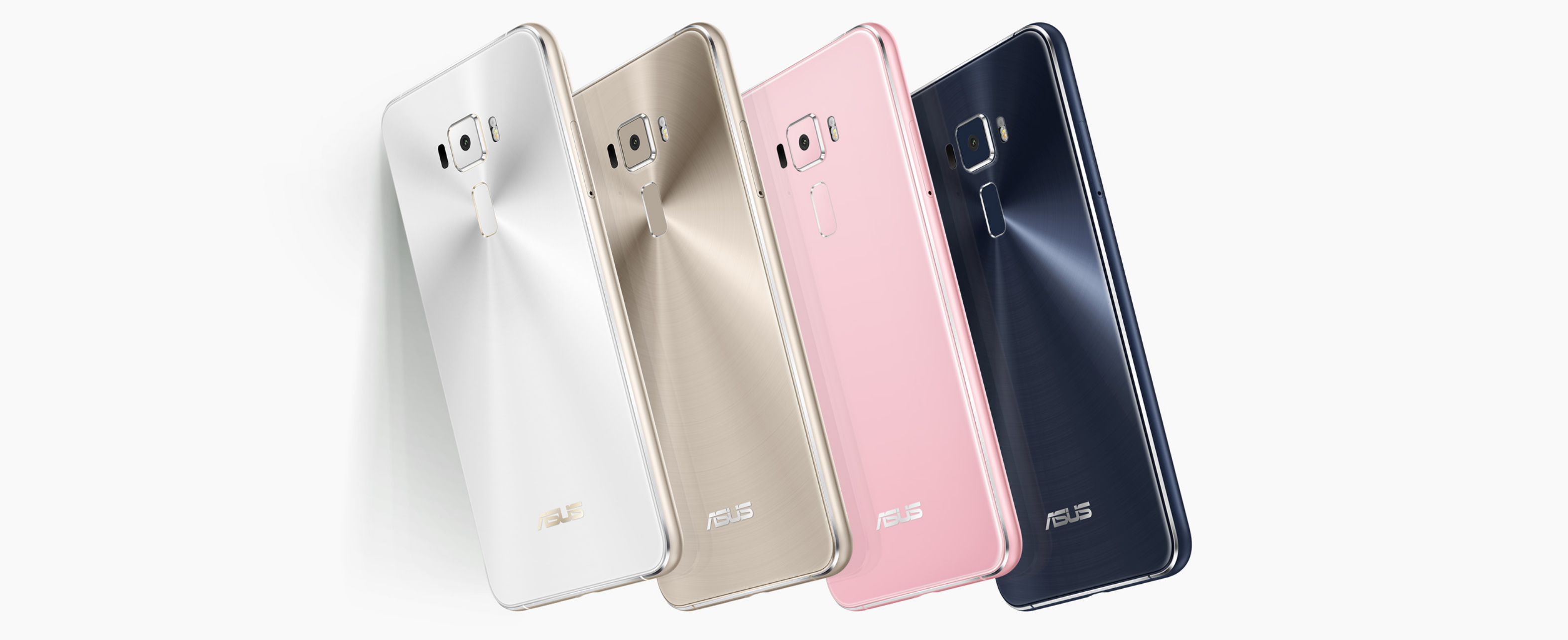 Asus ZenFone 3 i silver, guld, rosa och svart, bakifrån