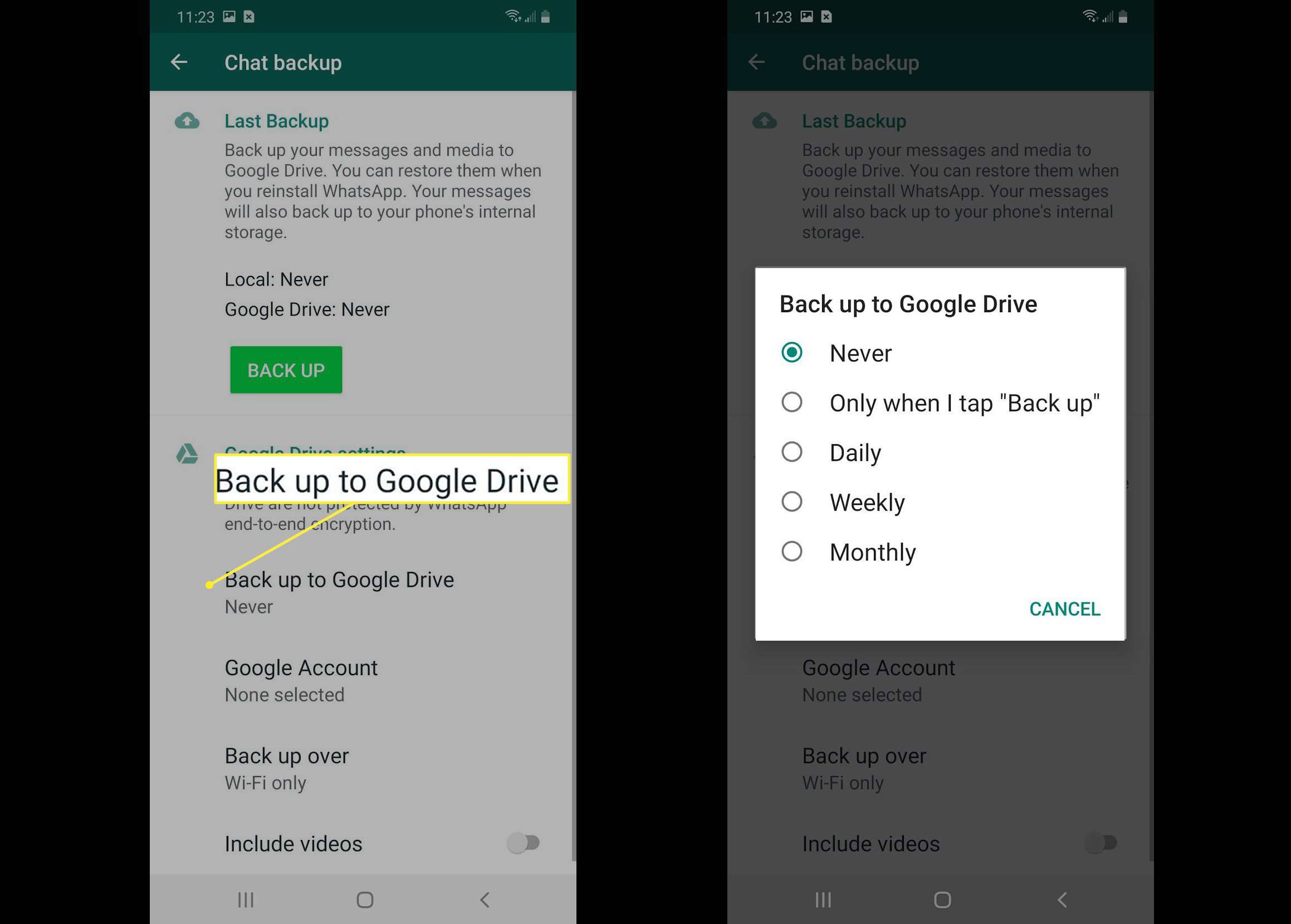 Säkerhetskopiera till Google Drive-alternativ