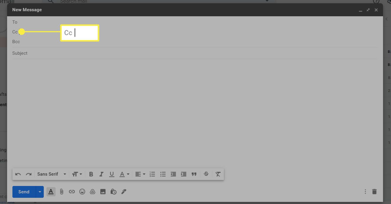 "Cc" i e-postmeddelanden.