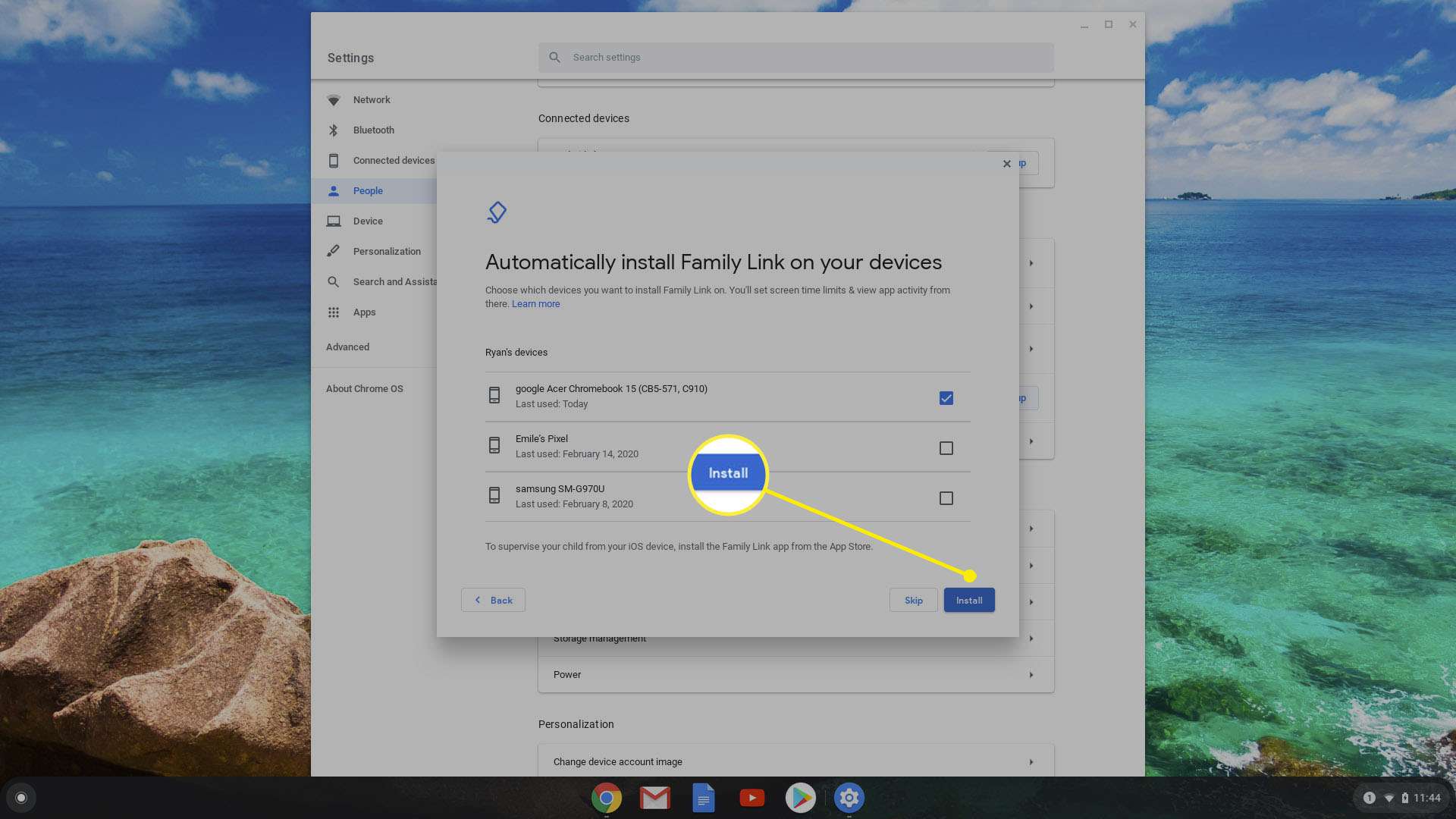 installera familjelänk på enheter som använder Chromebook