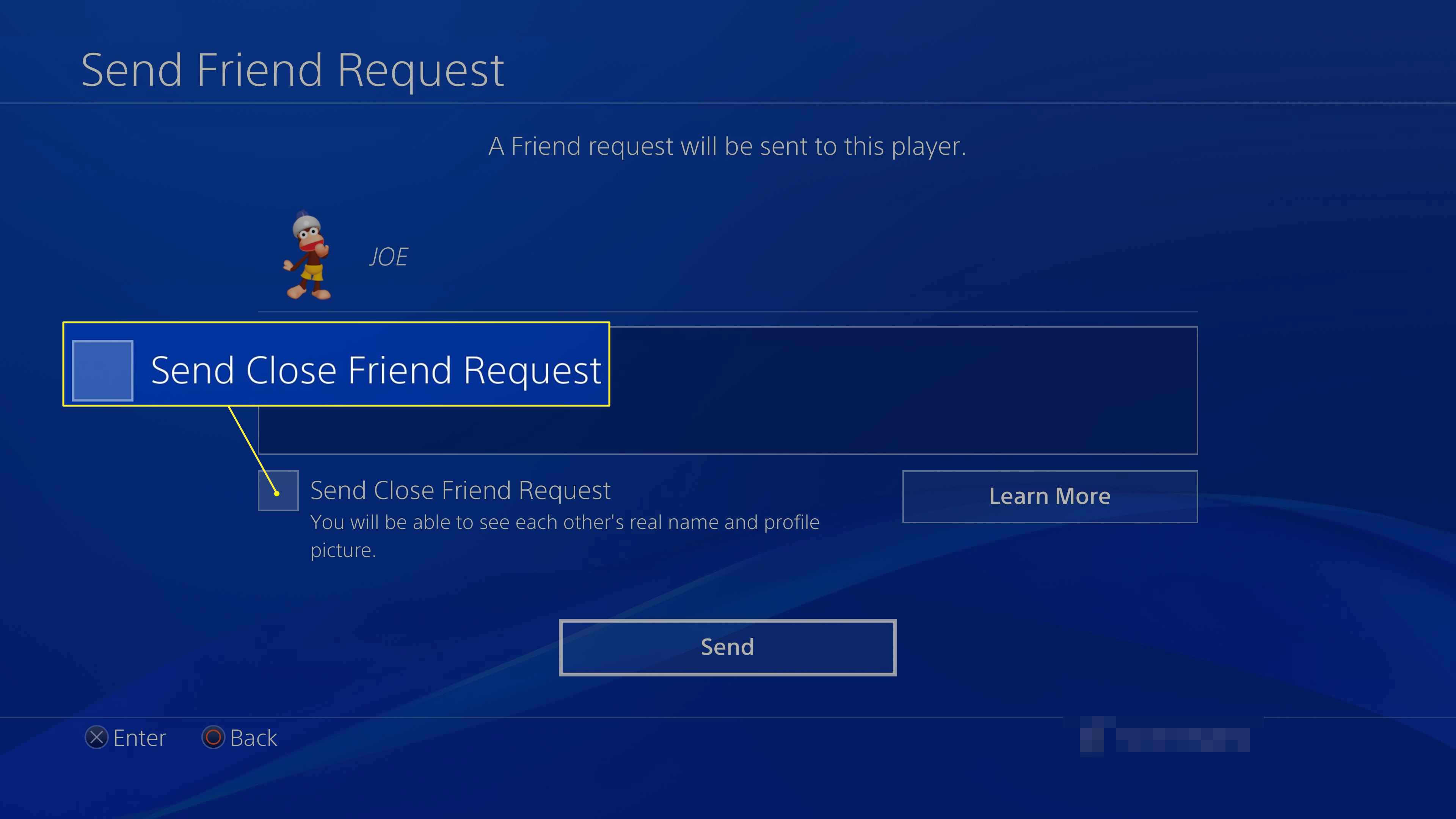 PS4 Stäng vänförfrågan