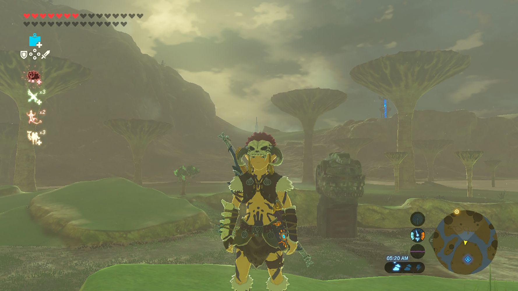 Skärmdump av Barbarian Armor i Zelda: BOTW