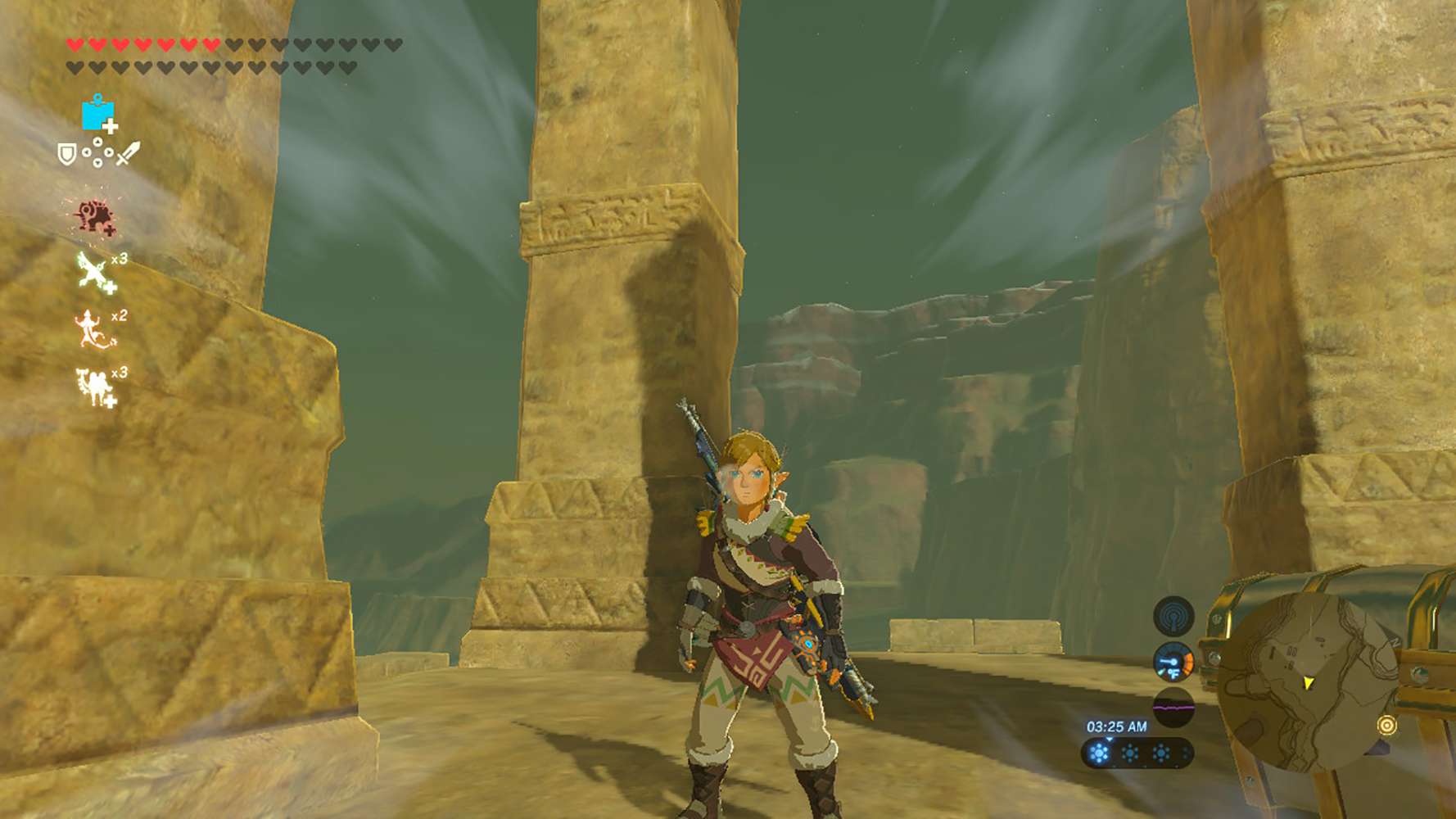 Skärmdump av Snowquill Armor i Zelda: BOTW