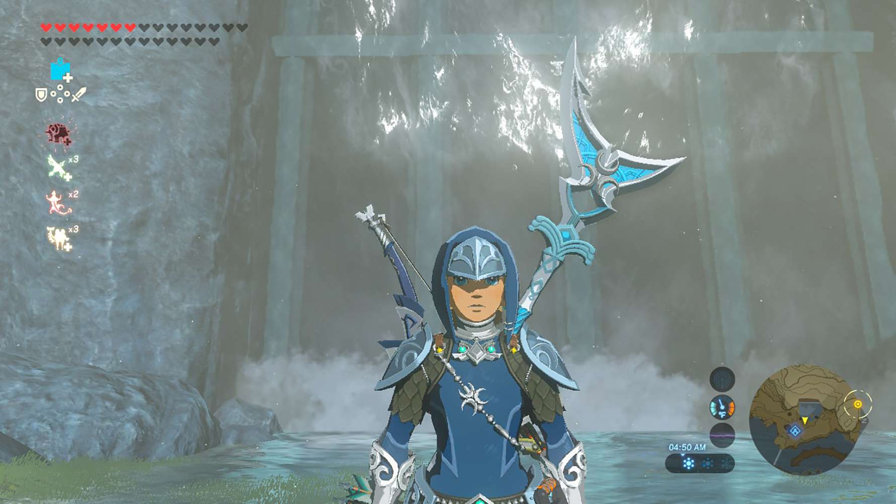 Skärmdump av Zoras rustning i Zelda: BOTW