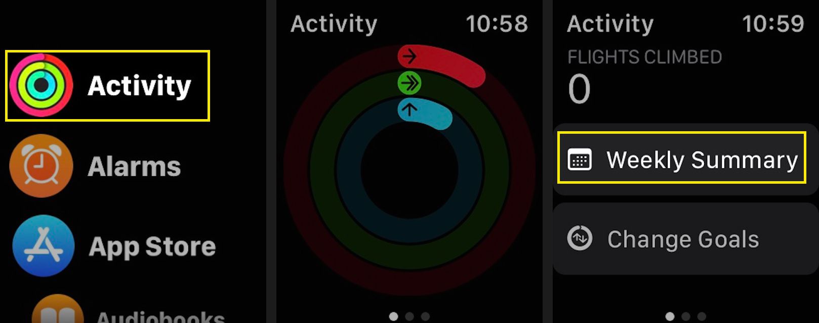 Visa din veckosammanfattning i Apple Watch Activity-appen