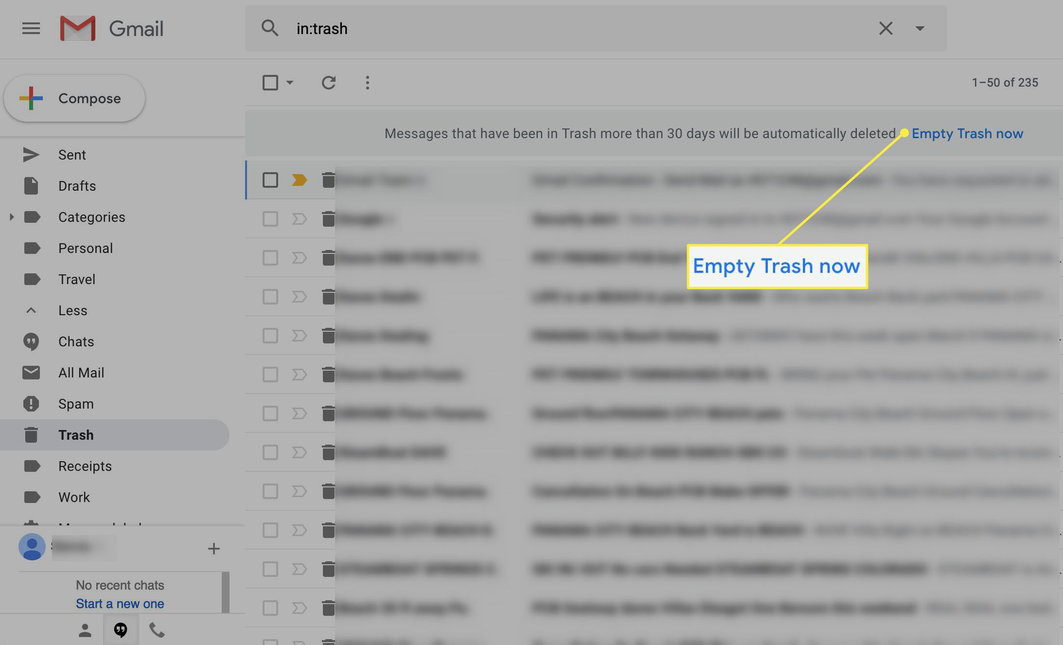 Töm papperskorgen nu i Gmail