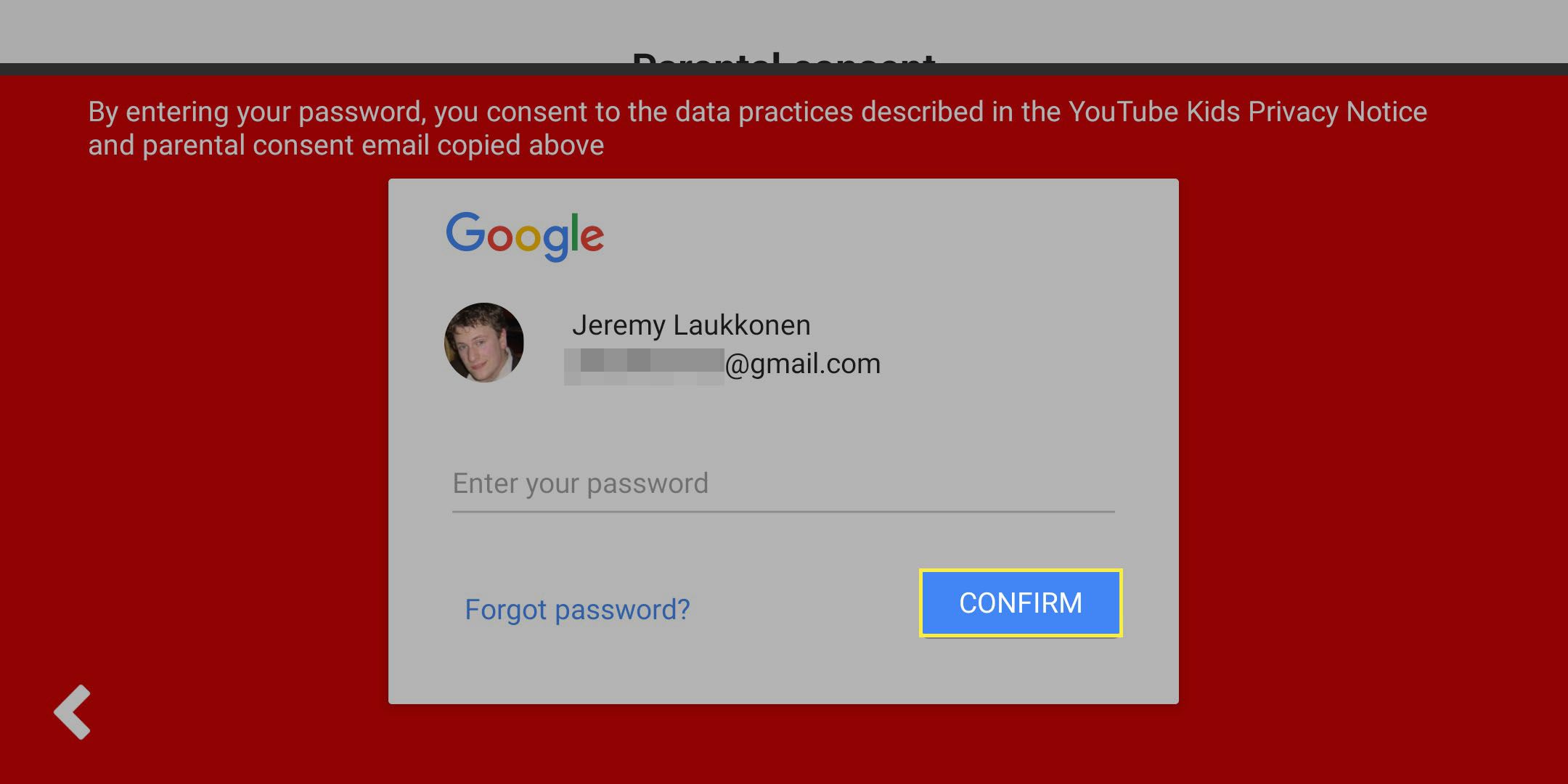 YouTube Kids installationsprocess.