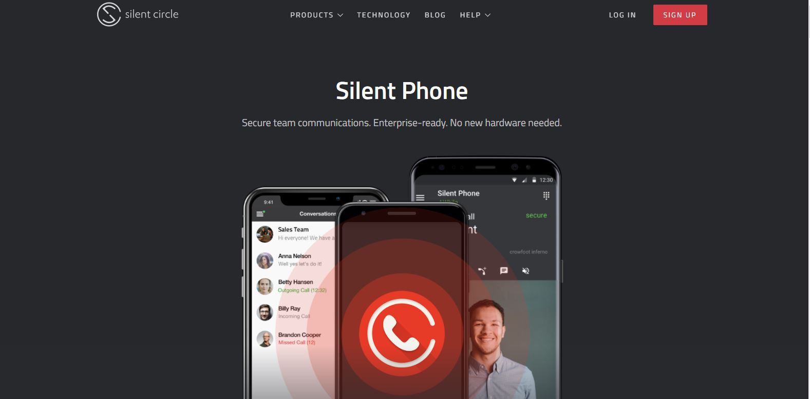 Silent Phone-webbplats