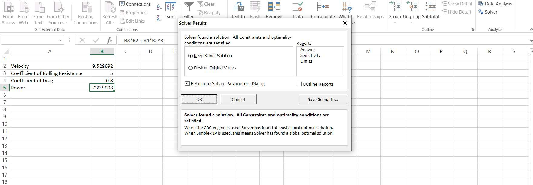 Iterativ lösning med Excel Solver