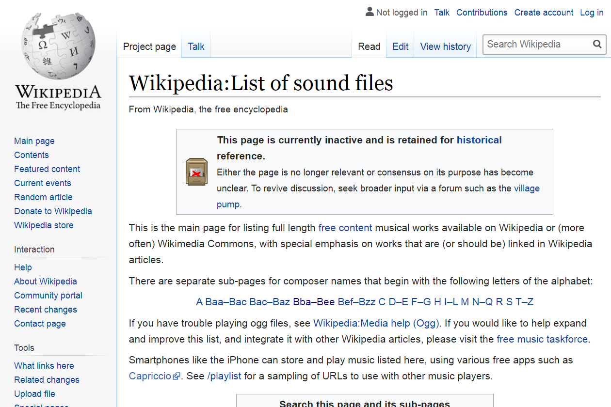 Wikipedia: s lista över ljudfiler