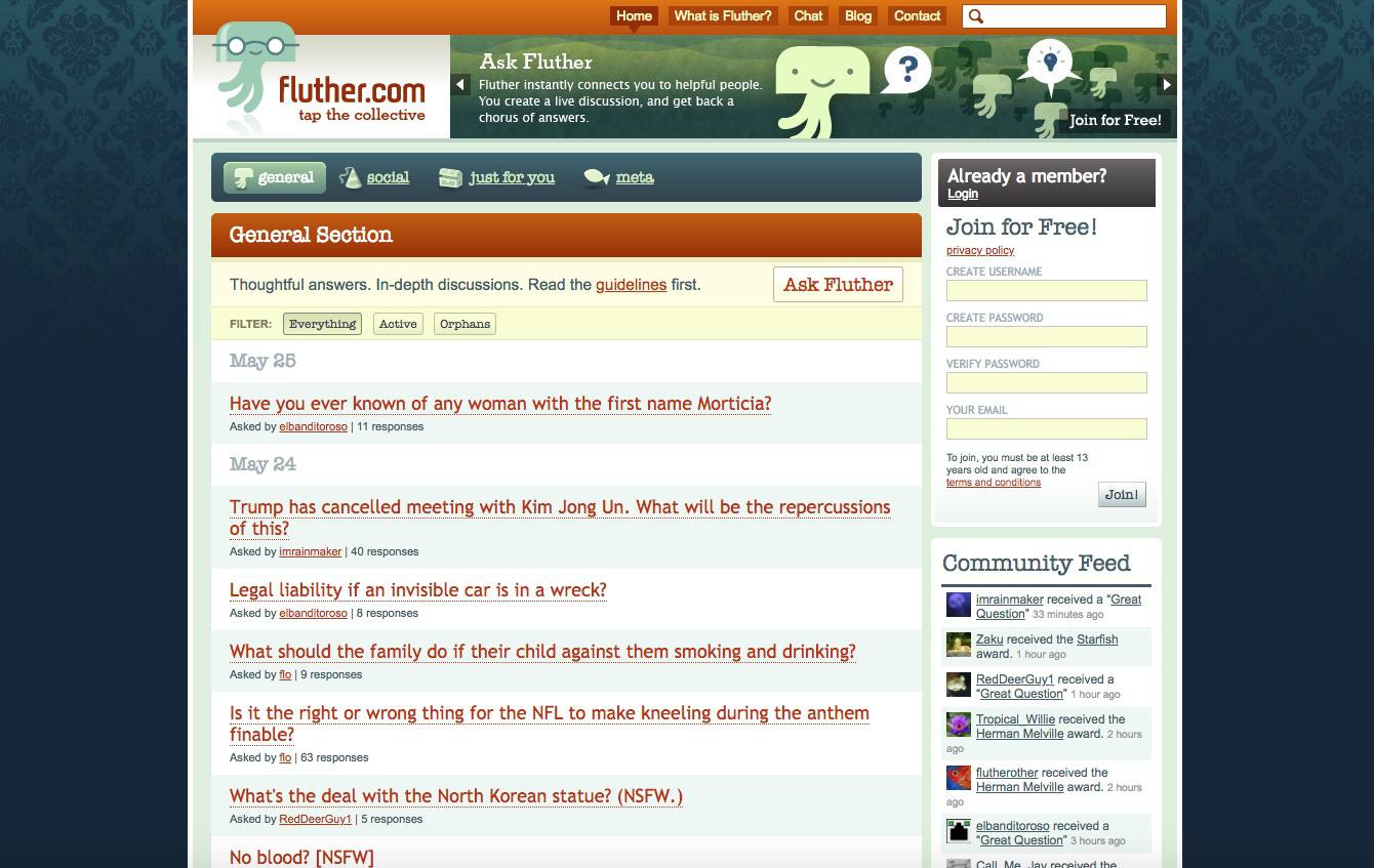Fluther.com webbplats