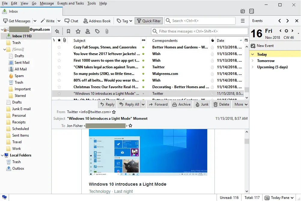 Thunderbird gratis e-postprogram för Windows