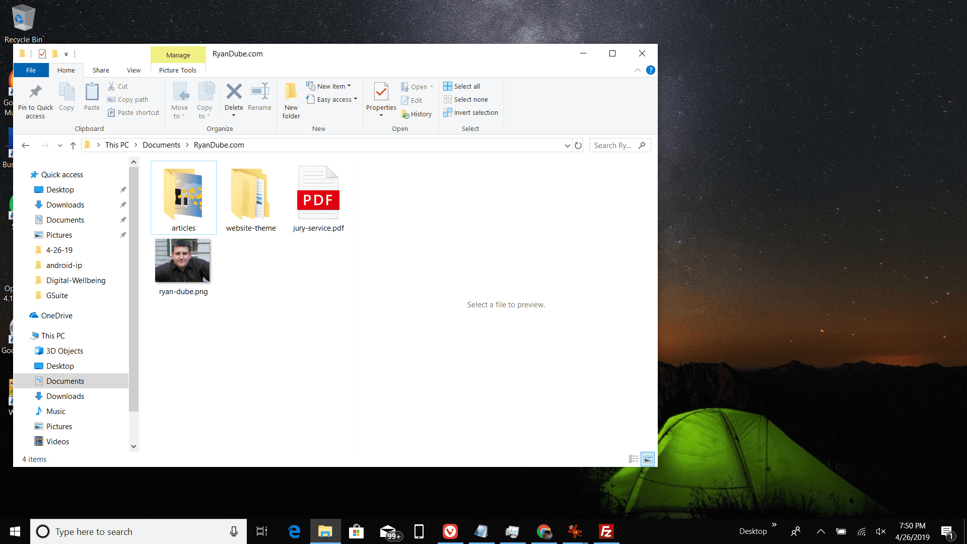 Skärmdump för att öppna Windows Explorer med bifogad fil