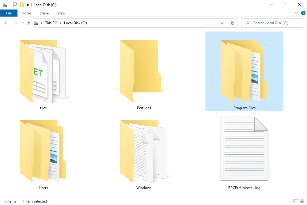 Program Files-mappen i Windows 10 32-bitars