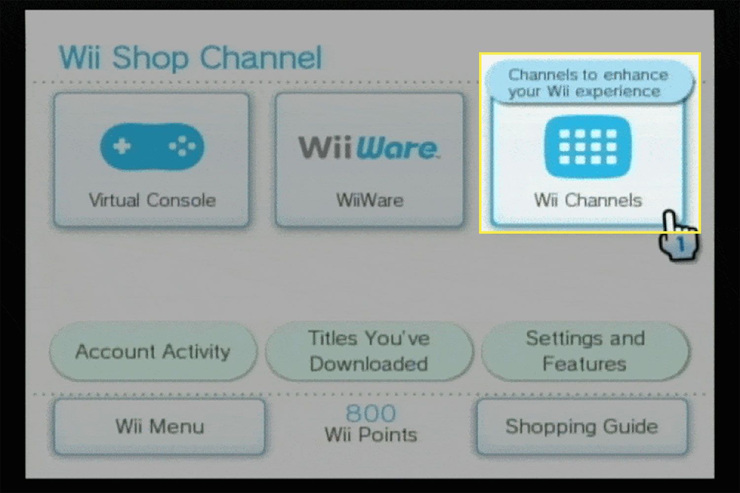 Wii Channels-alternativet i Wii Shop Channel