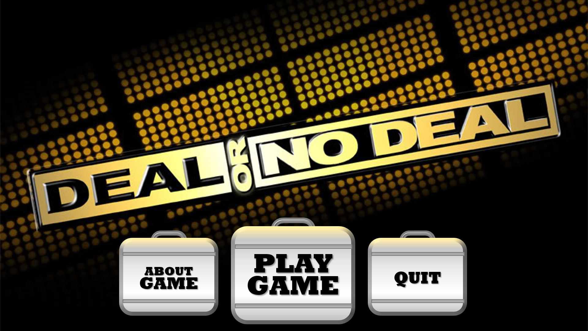Deal eller No Deal PowerPoint-mall som visar början av spelet.