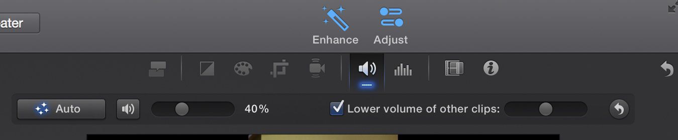 Justera ljud i iMovie