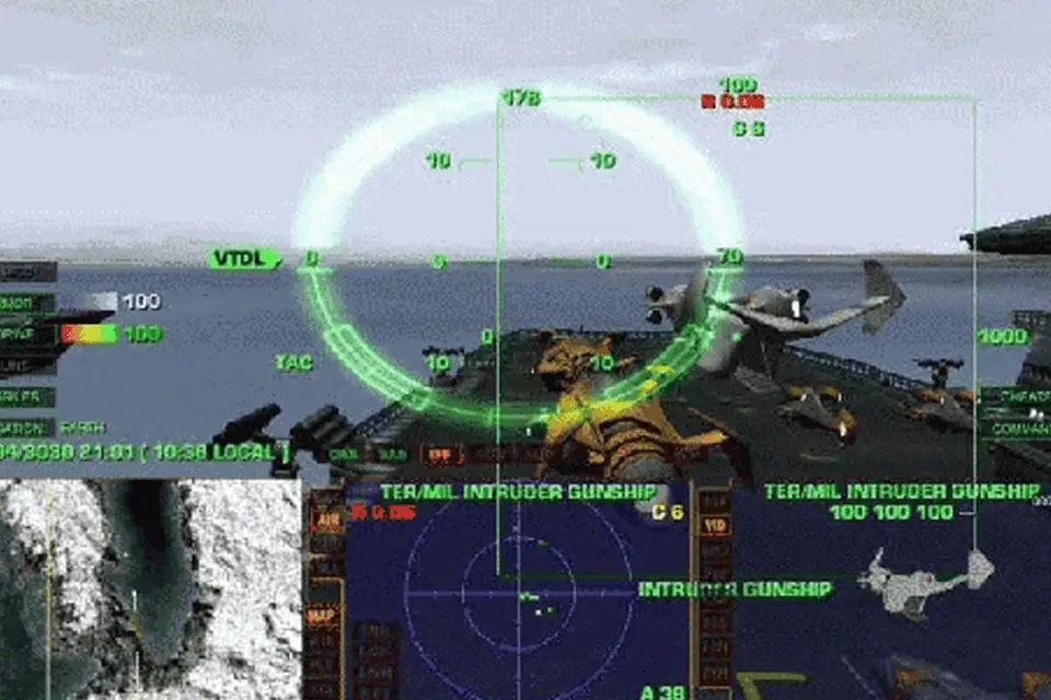 Cockpitsikt från en stråle på flygdäcket på ett hangarfartyg.