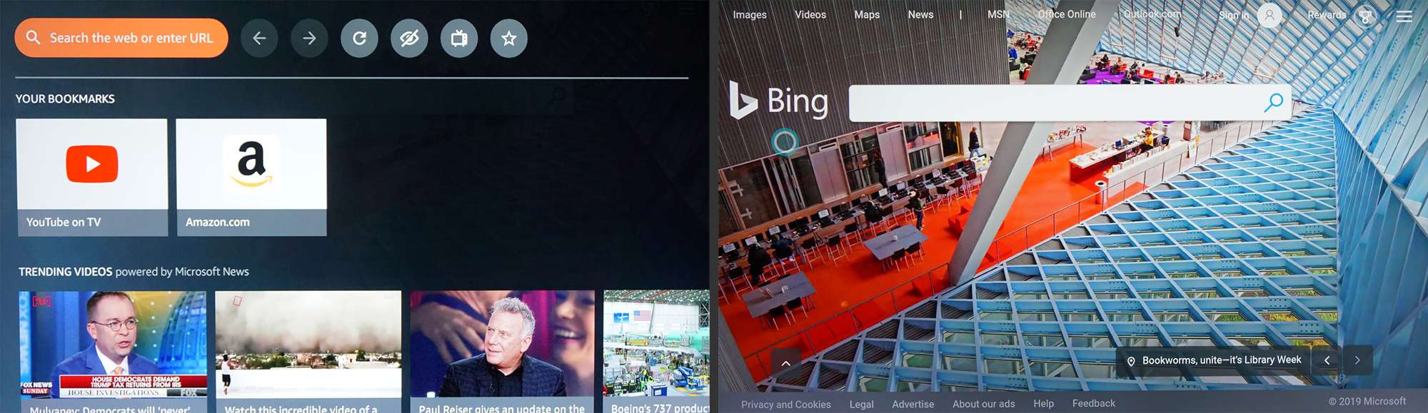 Fire TV - Silk webbläsare med Bing-sökning