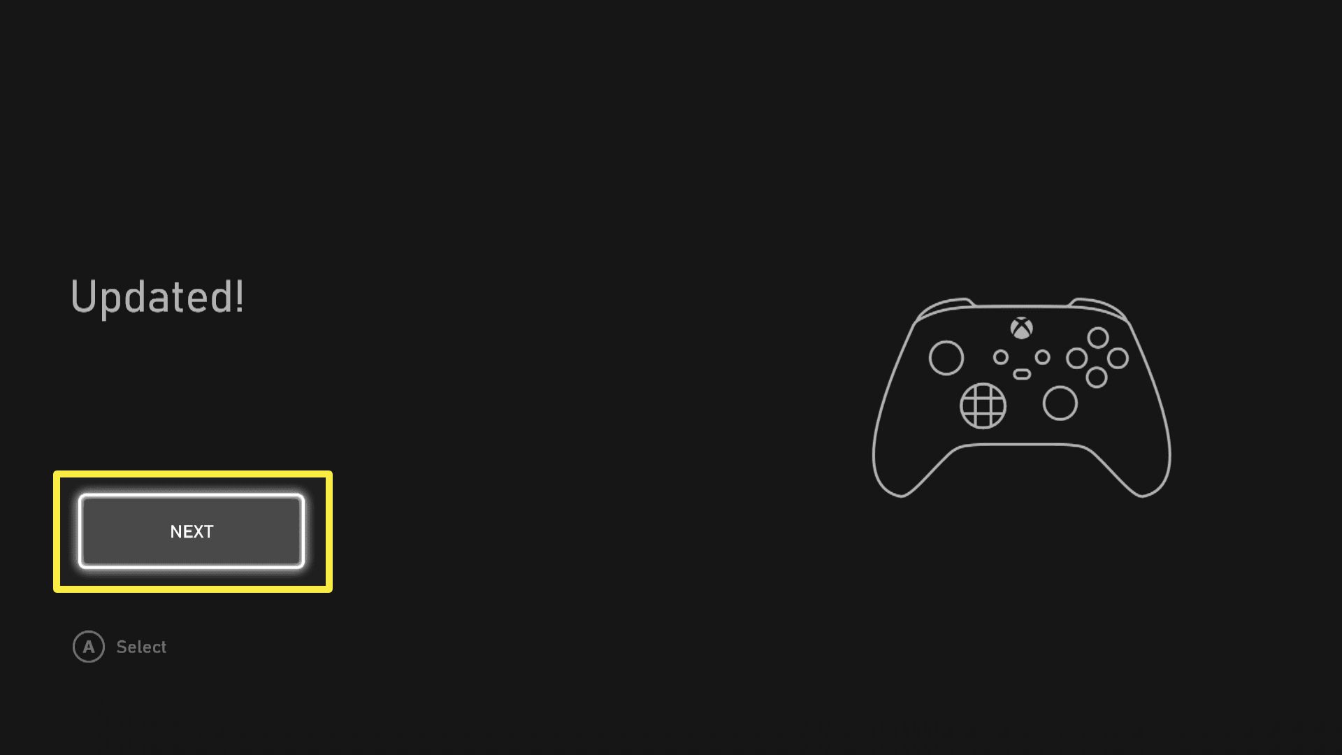 En skärmdump av en uppdaterad Xbox Series X / S-kontroller.