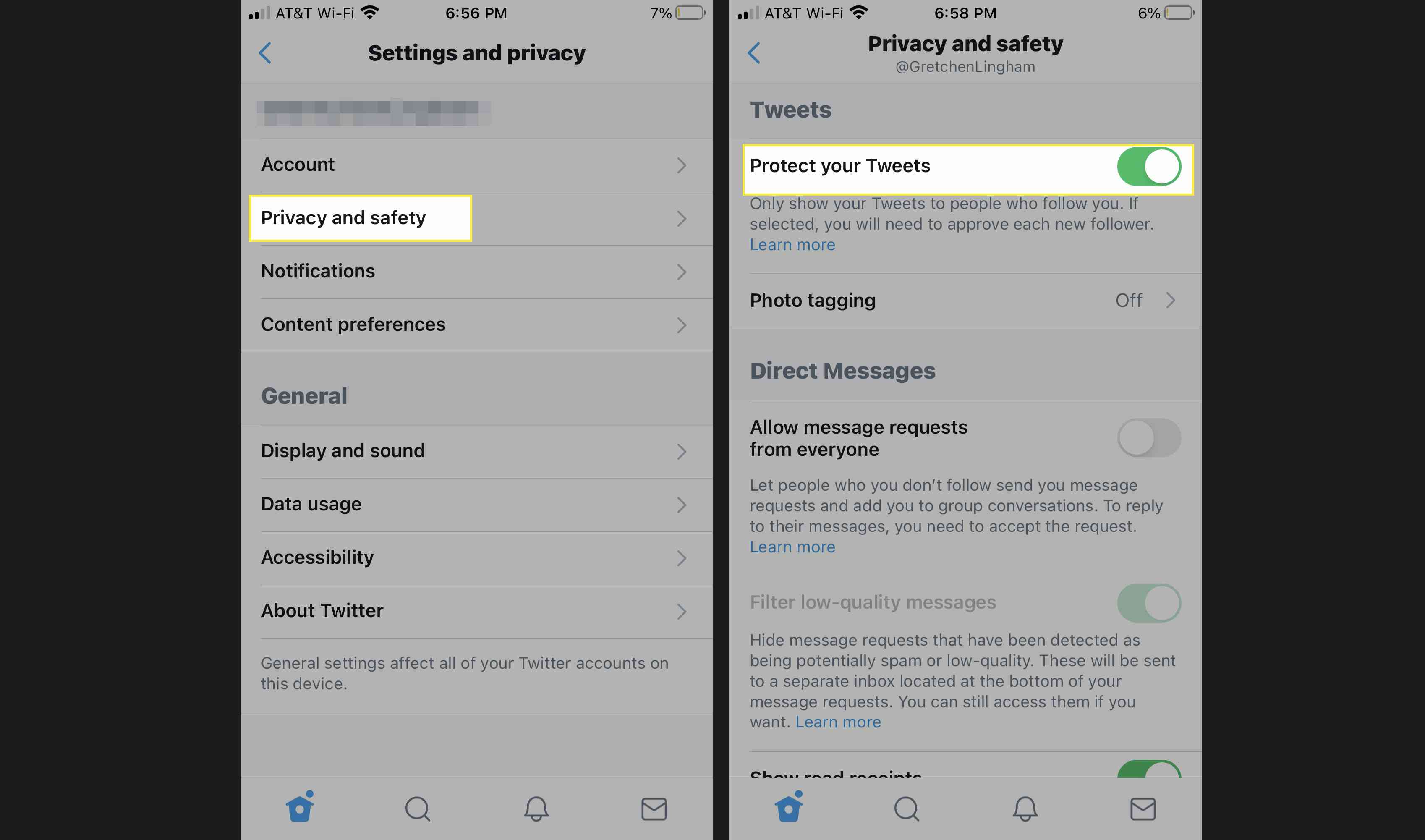 Skydda dina tweets för att hålla ditt Twitter-konto privat
