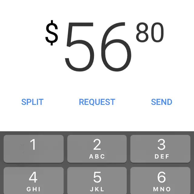 Skärmdump av appen Google Pay Send på en iPhone