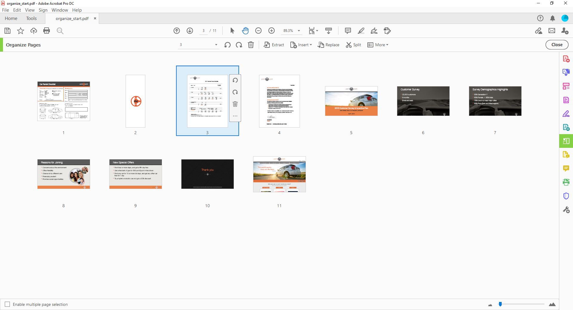 Ny sida infogad till PDF i Adobe