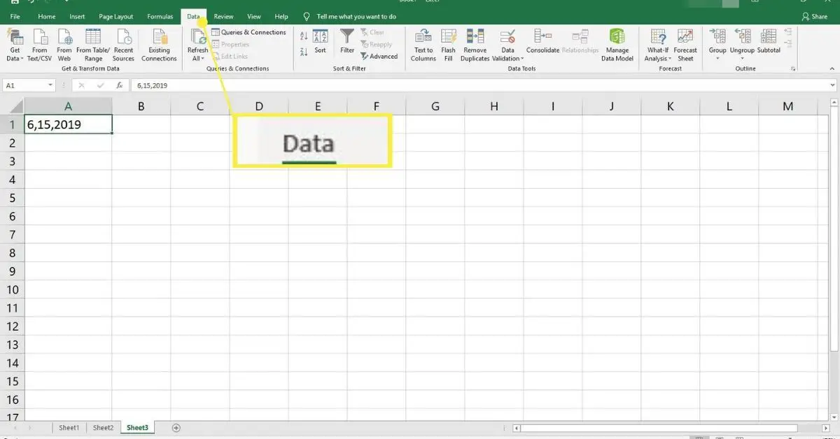 Fliken Data i Excel.