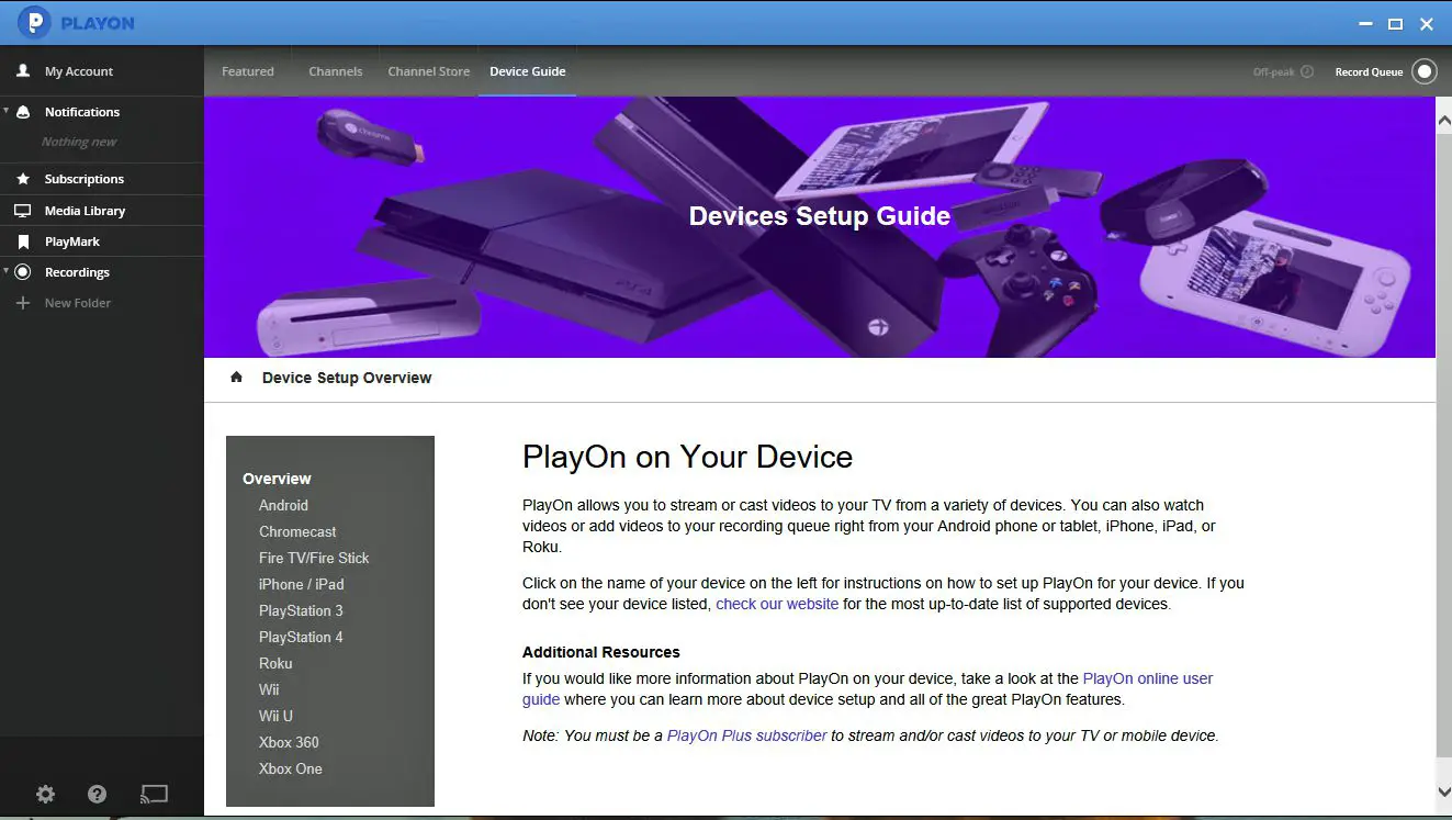 PlayOn Desktop App - kompatibla enheter