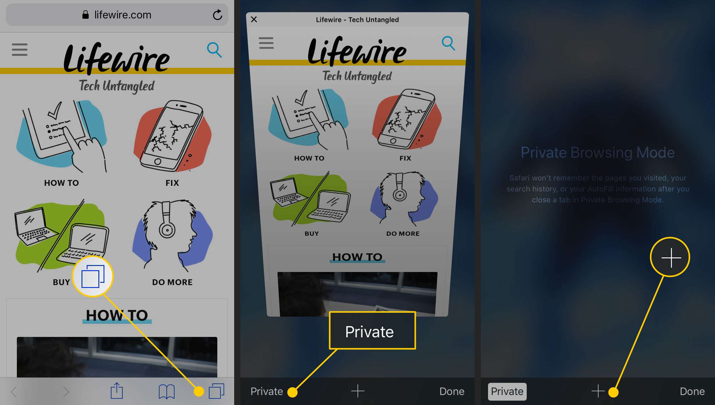 Öppna ett privat surffönster i Safari för iOS