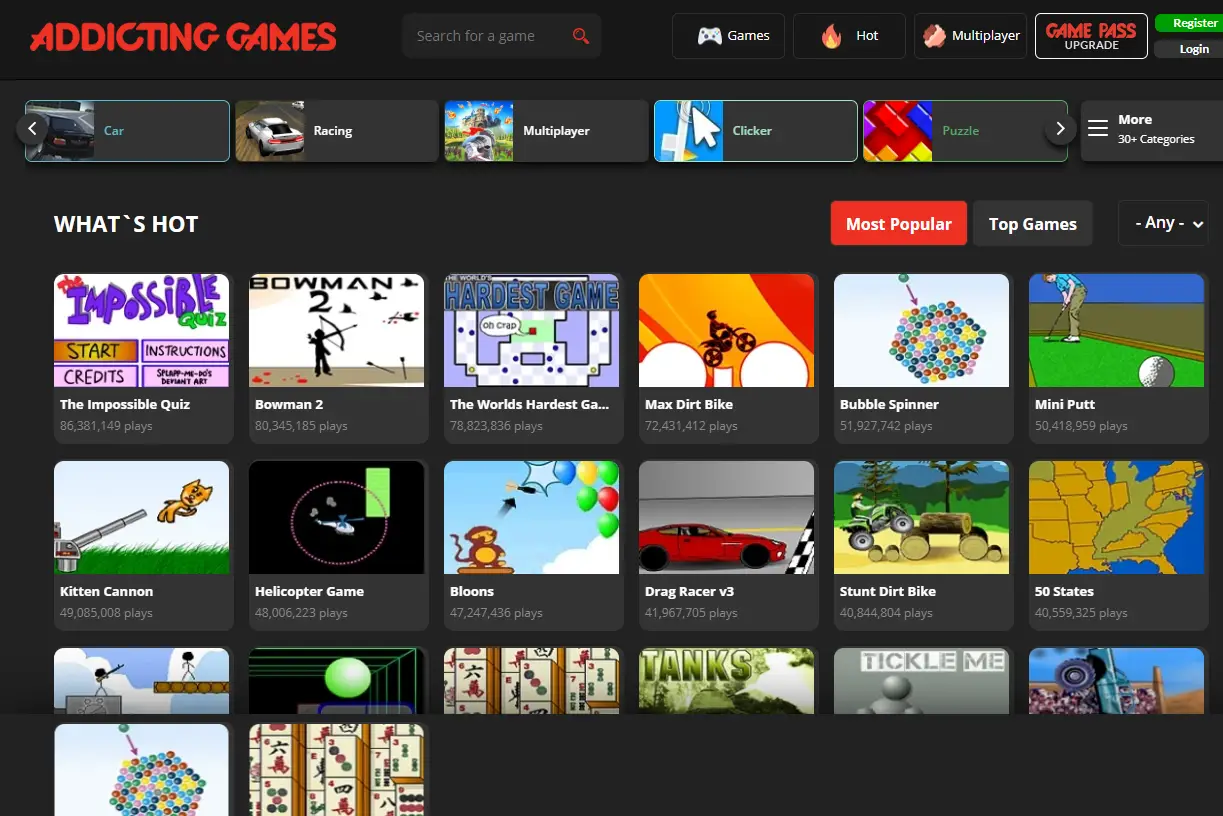 Populära gratis onlinespel på Addicting Games