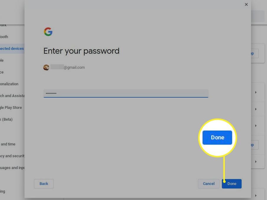 Ange Googles lösenord i Chromebook