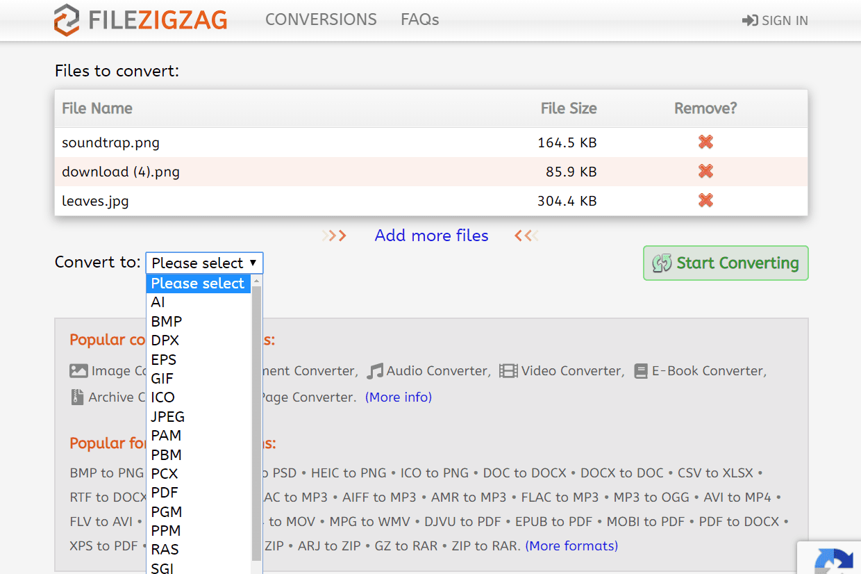 FileZigZag image file converter