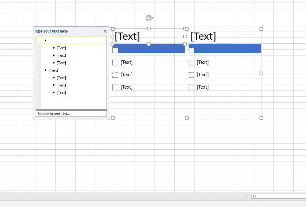 Designa en SmartArt-punktlista i Excel