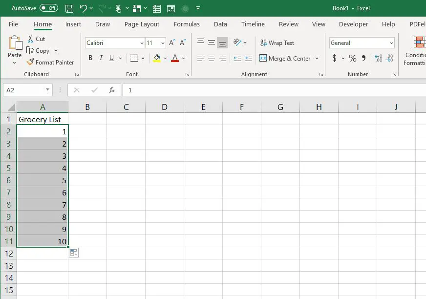 Autofylld lista i Excel
