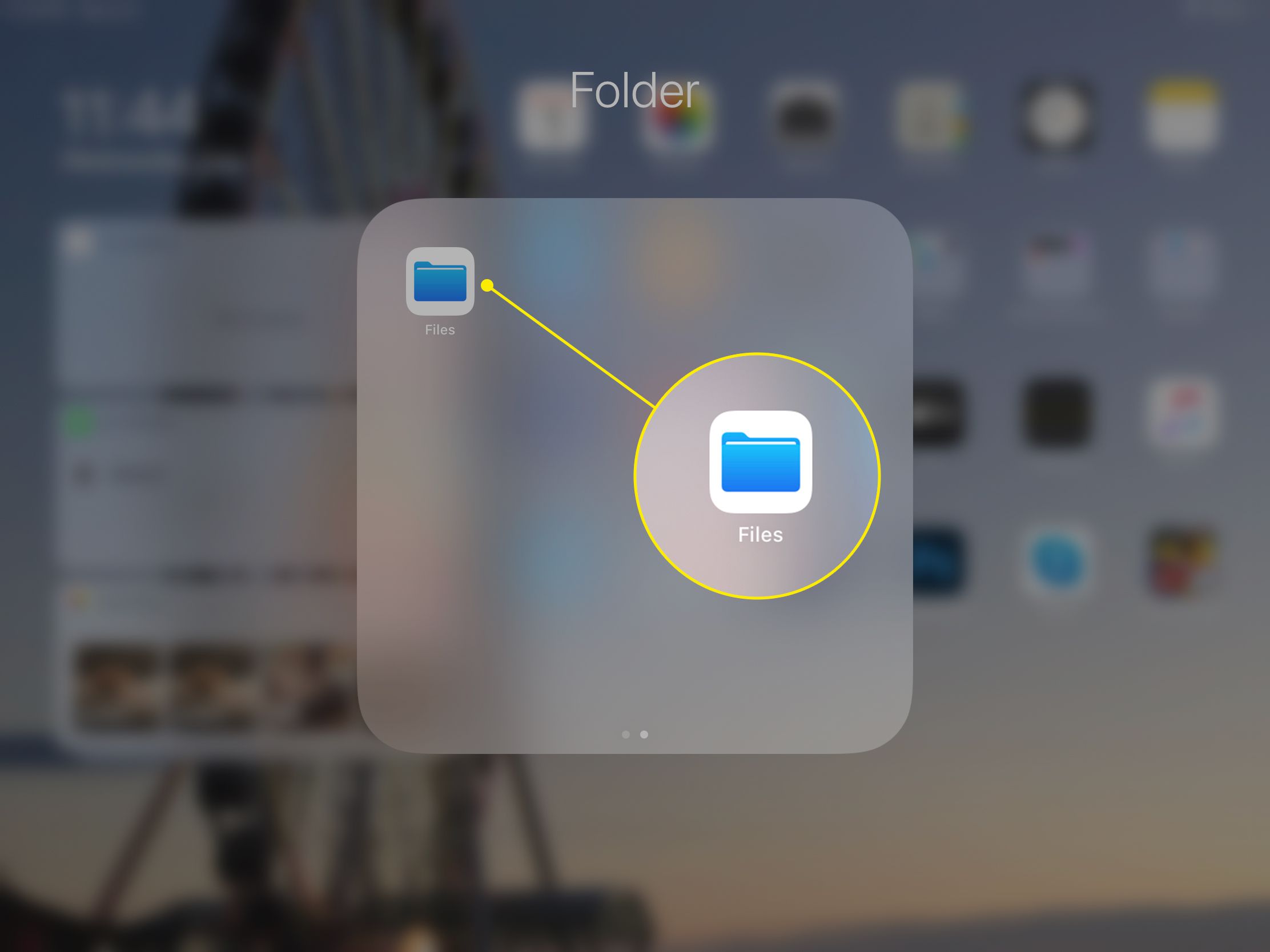 Filer-appen på en iPad