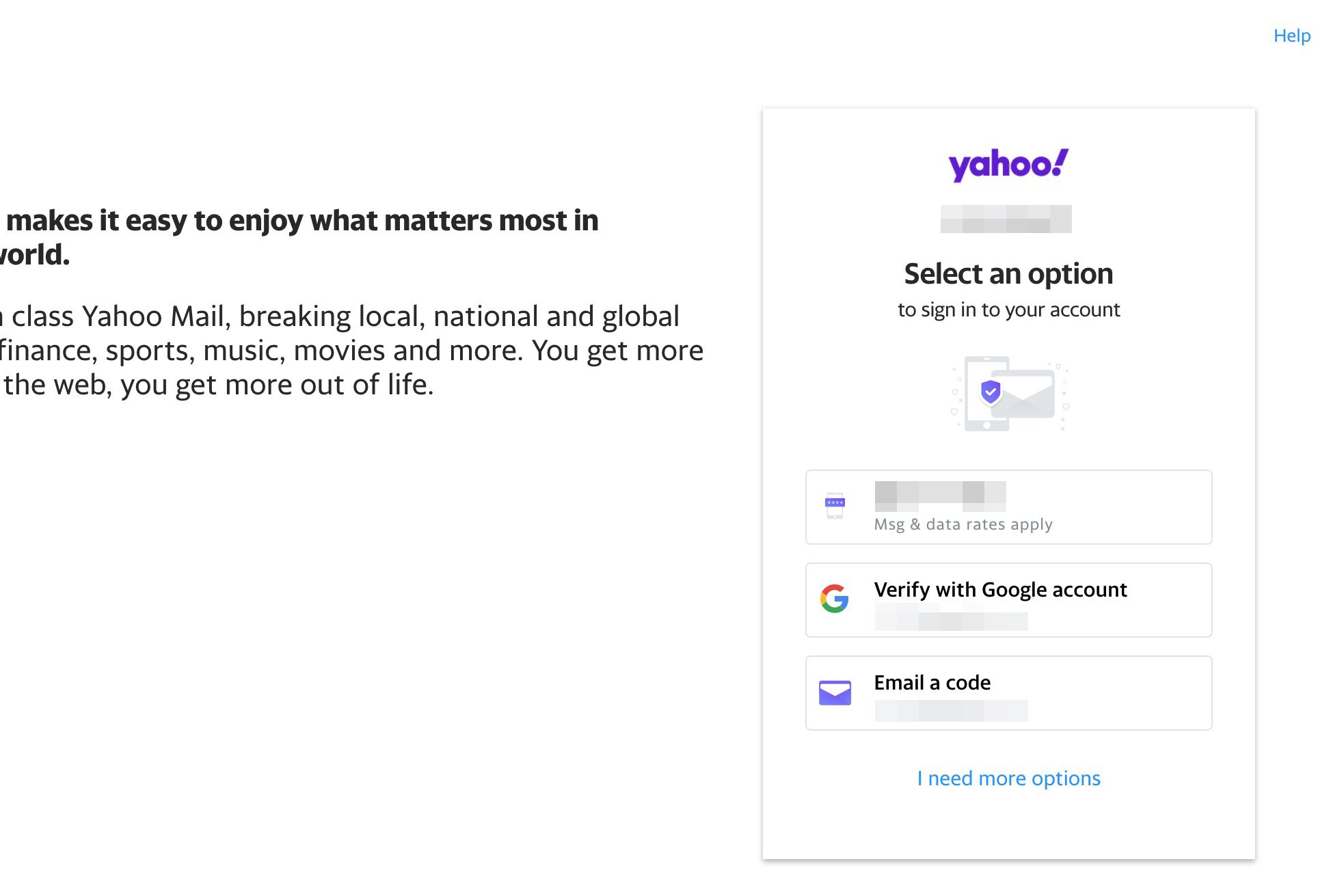 Verifiering av Yahoo Mail-lösenordsåterställning