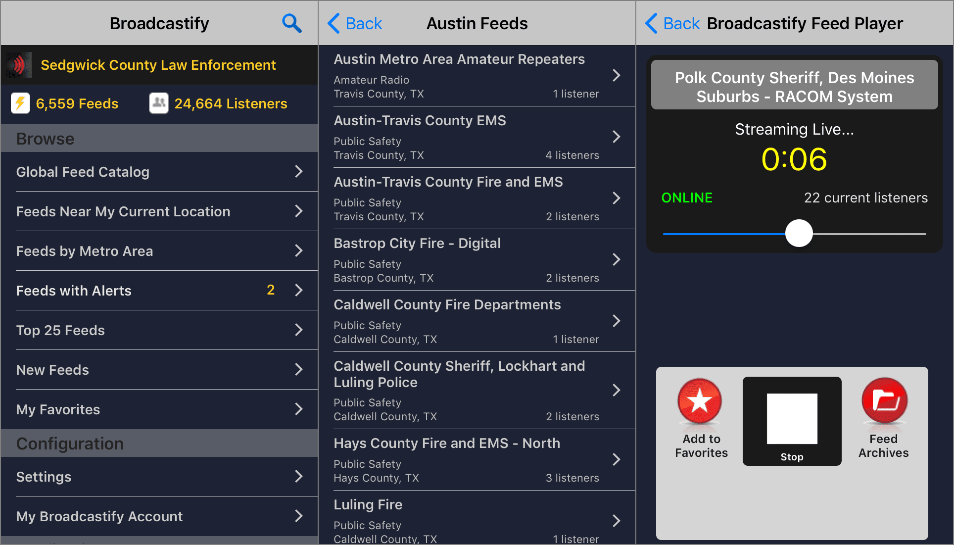 Broadcastify iPhone polis scanner app