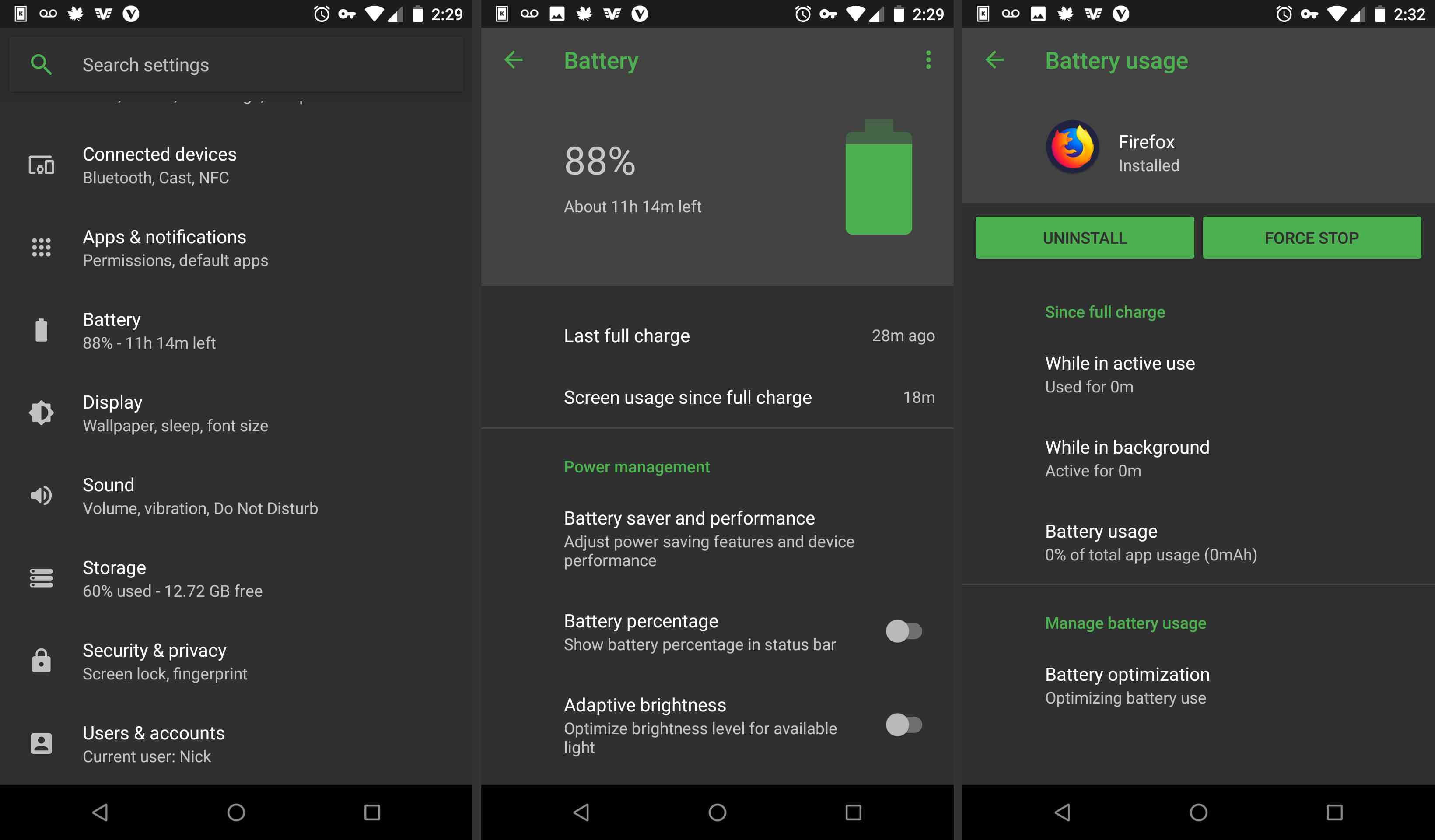 Android-batteriinställningar