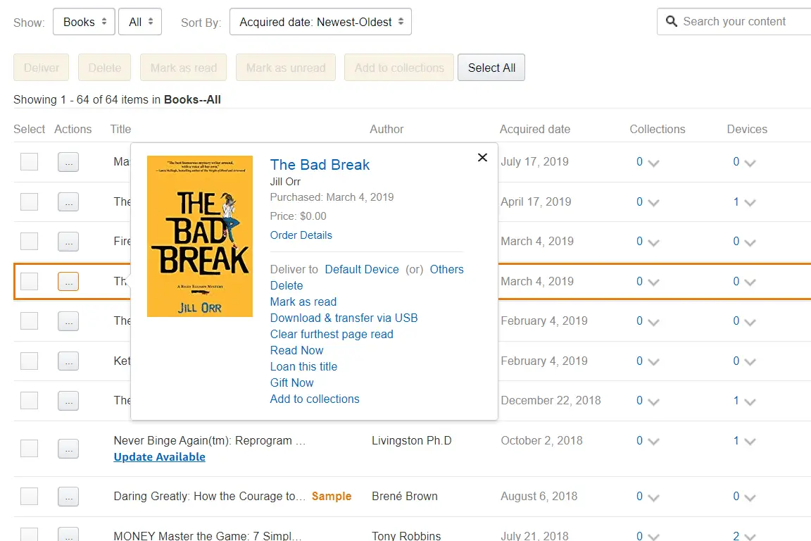 Bad Break-boken lånar ut detta titelalternativ på Amazon