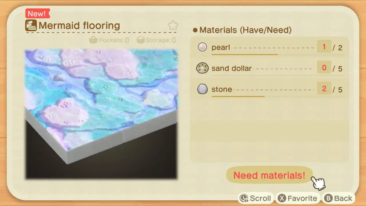 Mermaid Flooring recept i Animal Crossing.