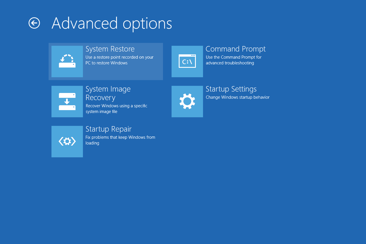 Windows 8 ASO Avancerade alternativ-menyn
