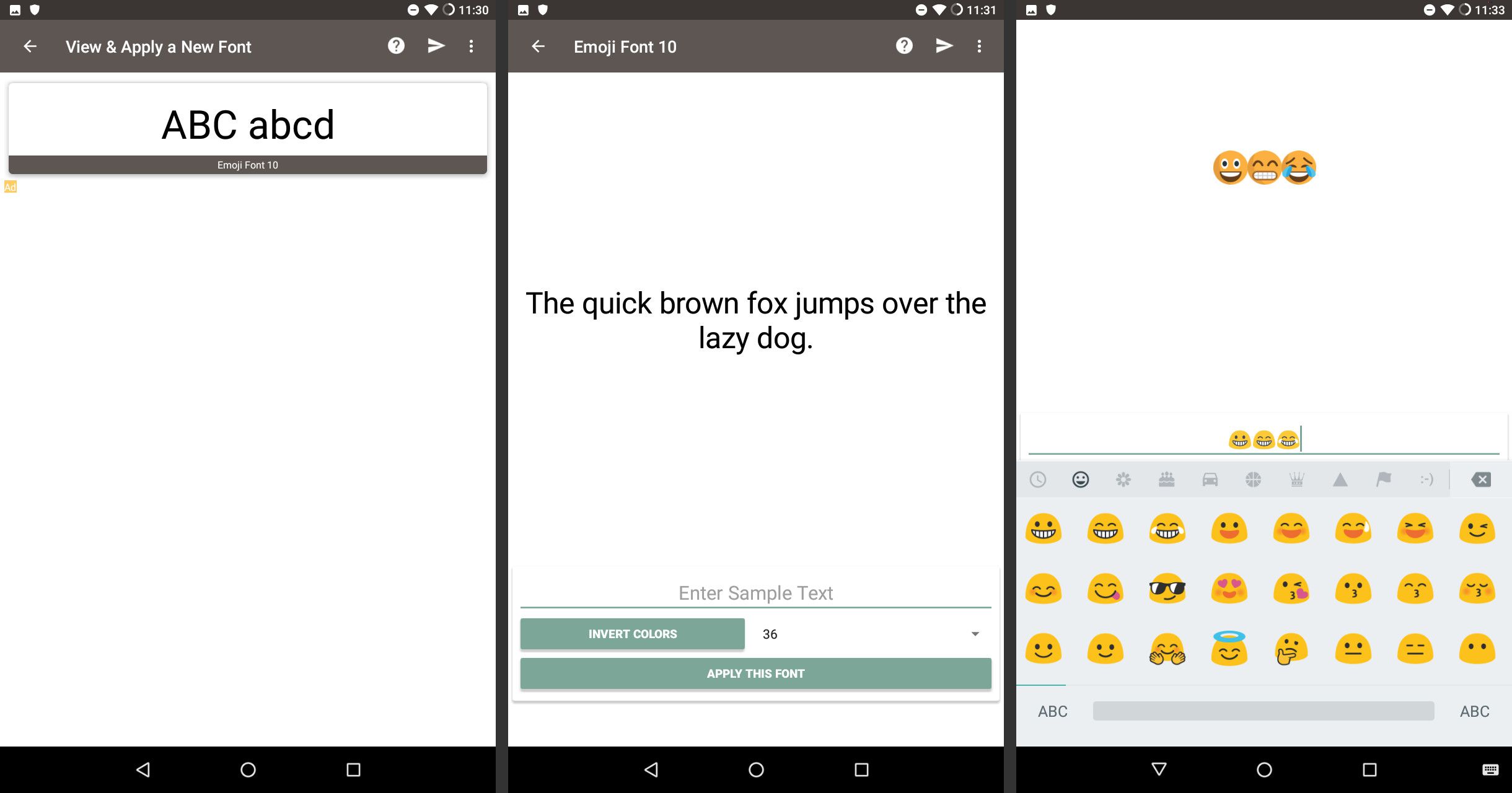 Testa emoji-teckensnitt på Android