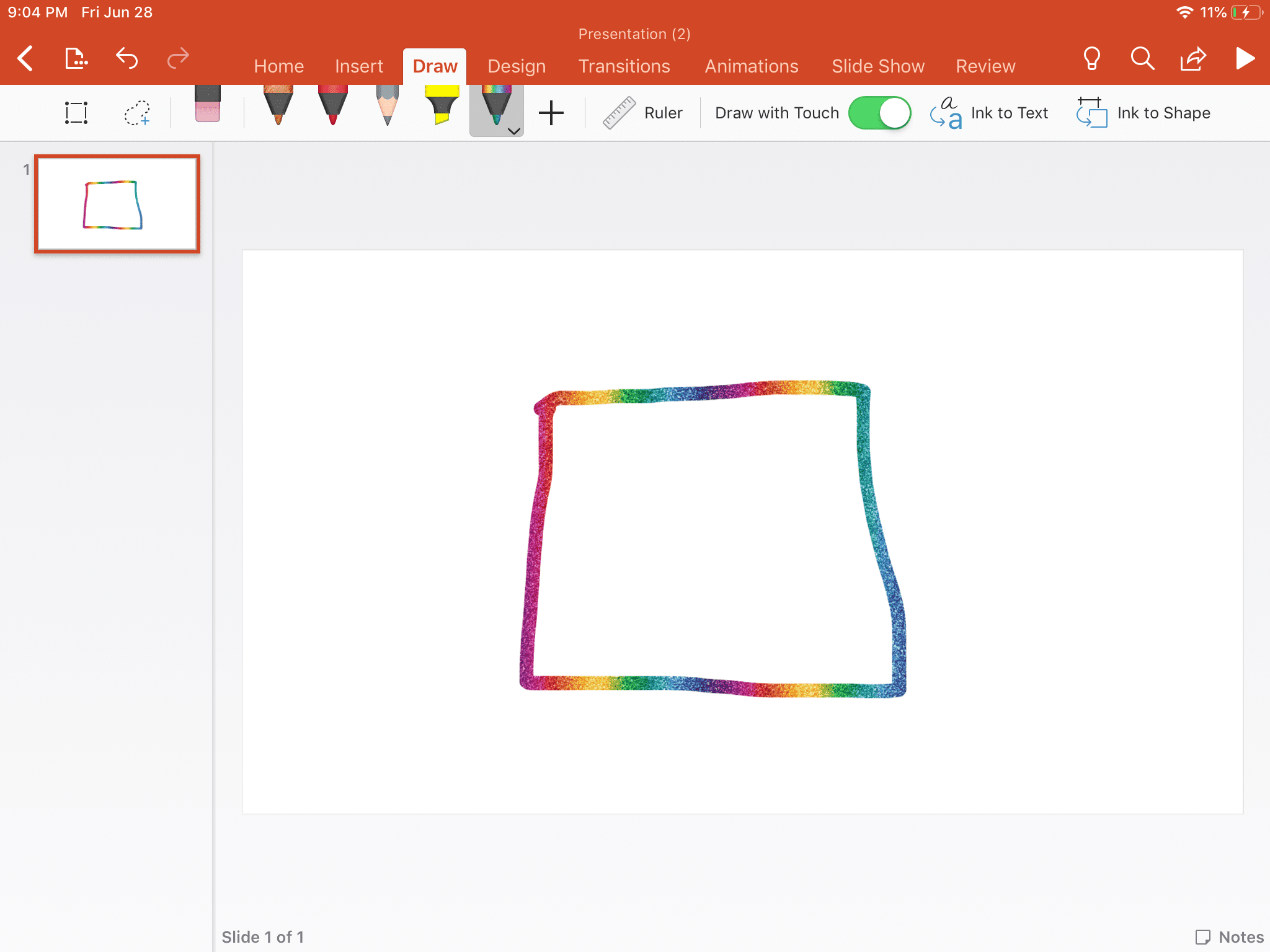 Använd pennverktyget för att rita en anpassad form i Powerpoint