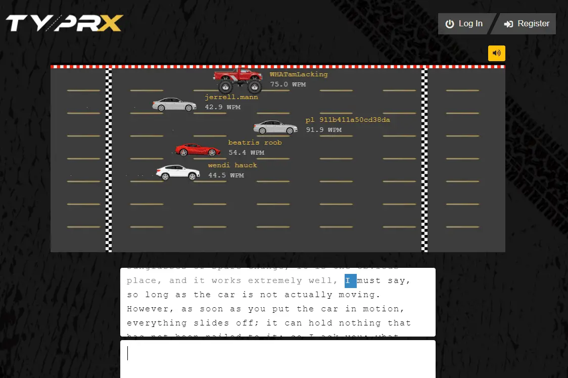 TyprX online typspel racing spel