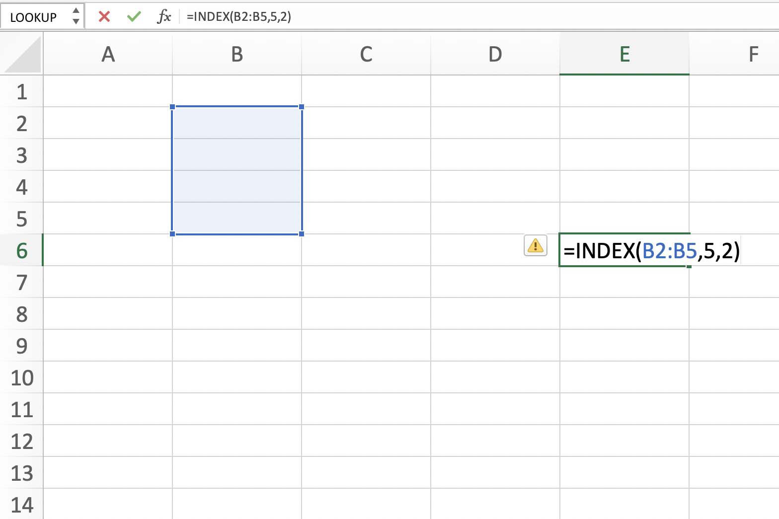 Skärmdump av Excel med REF-fel