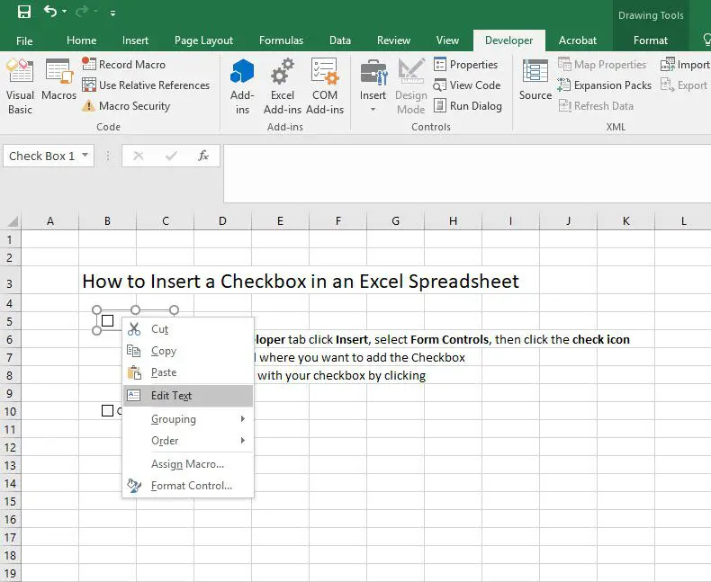Så här redigerar du text när du infogar en textruta i Excel